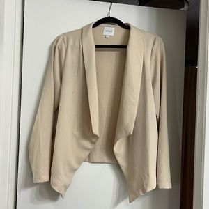 Vici cream lightweight open blazer